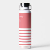 Coral White Personalisierte Hochzeit in Urlaubsort Trinkflasche (Rückseite)