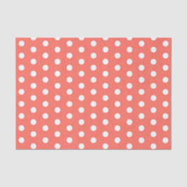 Coral White Polka Dots Seidenpapier