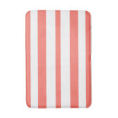 Coral White Summer Stripes Badematte (Vorderseite Vertikal)