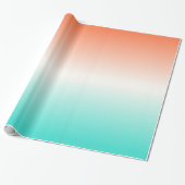 Coral White Türkise Ombre Geschenkpapier (Ungerollt)
