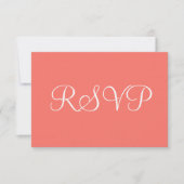 Coral White Wedding RSVP Karte (Vorderseite)