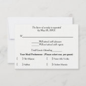Coral White Wedding RSVP Karte (Rückseite)