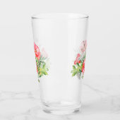 Coral Wildblumen Bouquet Glass Tumbler (Links)