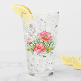 Coral Wildblumen Bouquet Glass Tumbler