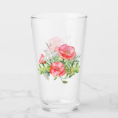 Coral Wildblumen Bouquet Glass Tumbler (Vorderseite)