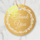 Coral Woodsy Wedding Double Sided Gold Foil Geschenkanhänger (Vorderseite)