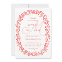 Coral Woodsy Wedding Living Coral Wreath Chic