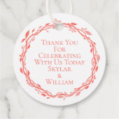 Coral Woodsy Wedding Moderne rustikale doppelseiti Geschenkanhänger (Rückseite)