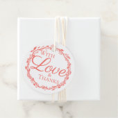 Coral Woodsy Wedding Moderne rustikale doppelseiti Geschenkanhänger (Beispiel)