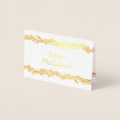 Coral Woodsy Wedding Platzkarte Escort Seating Folienkarte (Vorderseite)