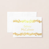 Coral Woodsy Wedding Platzkarte Escort Seating Folienkarte (Vorderseite mit Umschlag)