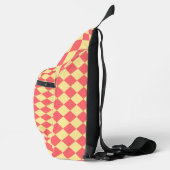 Coral Yellow Schachbrett Diamond Pattern Crossbody Bag (Rechts)