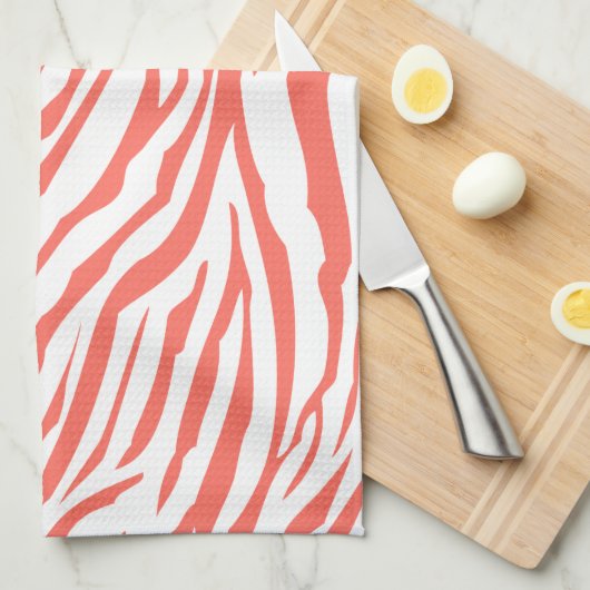 Coral Zebra Muster Geschirrtuch (Viertel Falte)