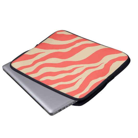 Coral Zebra Print Laptop Sleeve (Vorne Knopf)