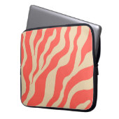 Coral Zebra Print Laptop Sleeve (Vorderseite Links)