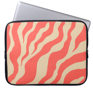 Coral Zebra Print Laptop Sleeve