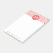 Coral Zickzack Custom Monogram2 Post-it Klebezettel (angewinkelt)