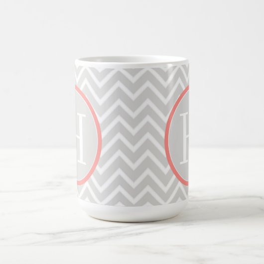 Coral Zickzack Monogram Kaffeetasse (Mittel)