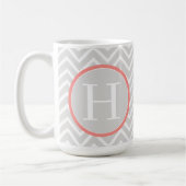 Coral Zickzack Monogram Kaffeetasse (Links)
