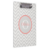 Coral Zickzack Monogram Klemmbrett (Rechts)