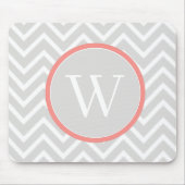 Coral Zickzack Monogram Mouse Pad Mousepad (Vorne)