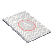 Coral Zickzack Monogram Notebook Notizblock (Rechte Seite)