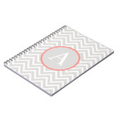 Coral Zickzack Monogram Notebook Notizblock (Linke Seite)