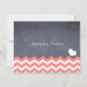 Coral Zickzack RSVP Card (Rückseite)