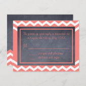 Coral Zickzack RSVP Card (Vorne/Hinten)