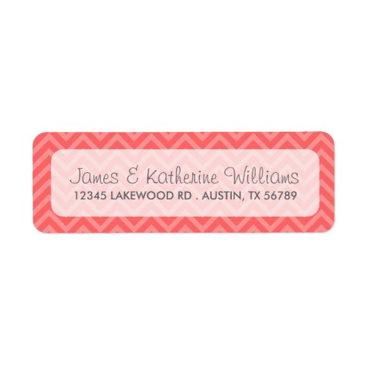 Coral Zickzack Stripes Moderne Hochzeit (Vorne)
