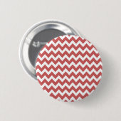 Coral Zigzag Zickzack Streifen Button (Vorne & Hinten)