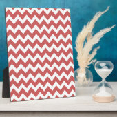 Coral Zigzag Zickzack Streifen Fotoplatte (Seite)