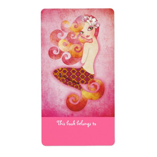 Coraleen Mermaid Buchzeichen Labels (Vorne)