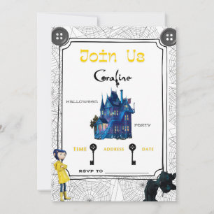 Coraline-Einladungen - Halloween-Party Einladung