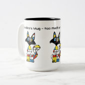 Coralins Tasse - zu viel Kunst oder zu viele Katze (Vorderseite Links)