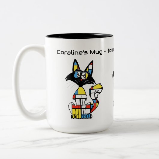 Coralins Tasse - zu viel Kunst oder zu viele Katze (Links)