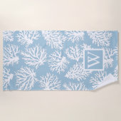 Corallenriffe Summer Coastal Beach Monogram Strandtuch (Vorderseite)