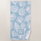Corallenriffe Summer Coastal Beach Monogram Strandtuch (Vorderseite)