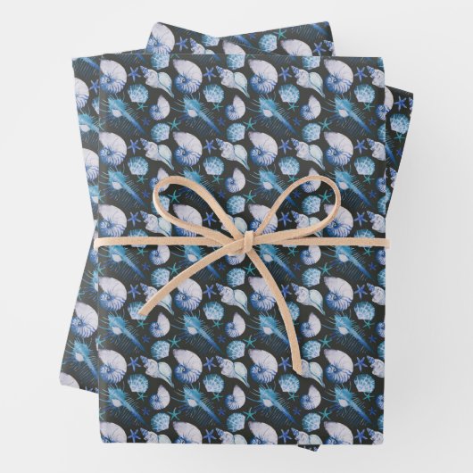 Corals With Shells Pattern Geschenkpapier Set (Beispiel)