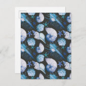 Corals With Shells Pattern Postkarte (Vorne/Hinten)