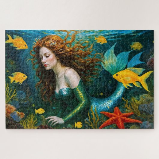 "Coralyn" - Wunderschöne mystische Meerjungfrau Puzzle (Horizontal)