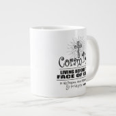 "Coram Deo" 20 oz JUMBO Tasse (schwarz) (Vorderseite Rechts)