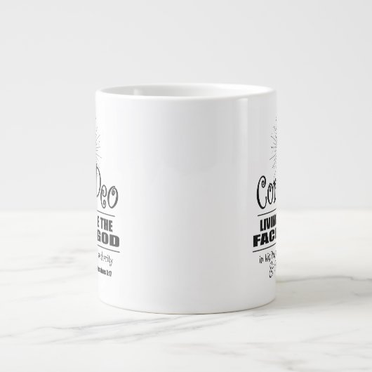 "Coram Deo" 20 oz JUMBO Tasse (schwarz) (Vorderseite)