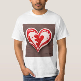 Corazón Artesanal en Madera Oscura T-Shirt