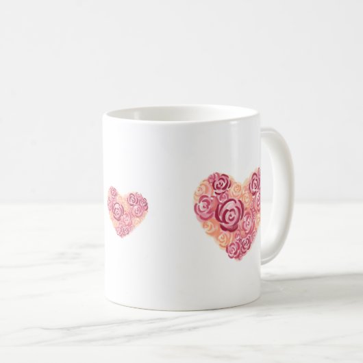 Corazon de flores en acuarela kaffeetasse (VorderseiteRechts)