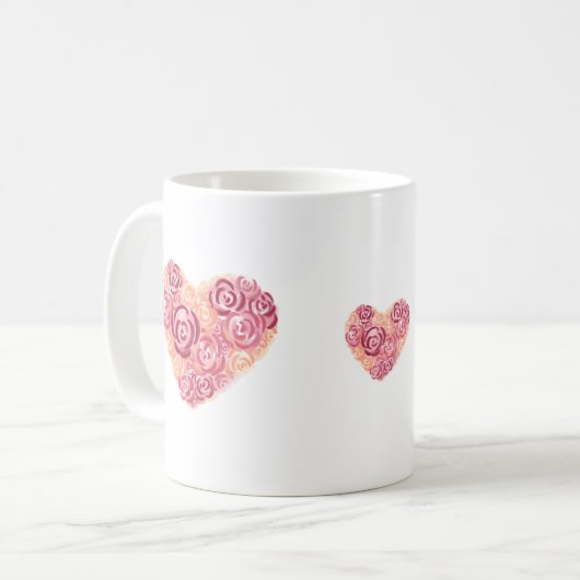 Corazon de flores en acuarela kaffeetasse (Vorderseite Links)