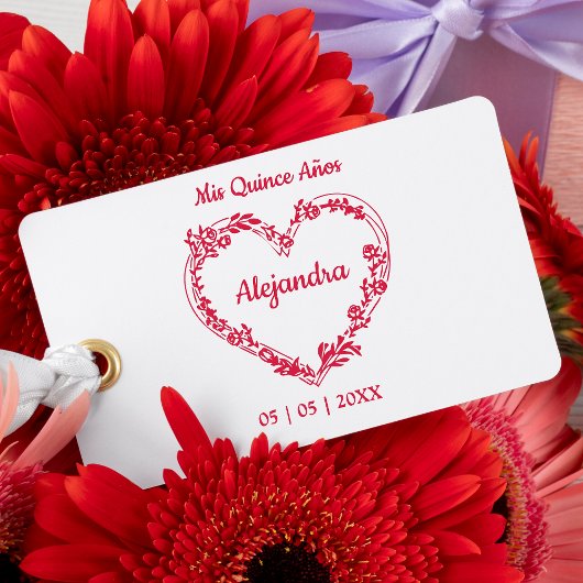 Corazón de Ramitas & Flores Silvestres para Quince Gummistempel