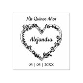 Corazón de Ramitas & Flores Silvestres para Quince Gummistempel (Prägung)