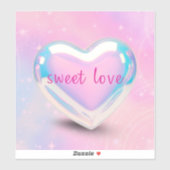 corazón rosa dulce amor  aufkleber (Blatt)