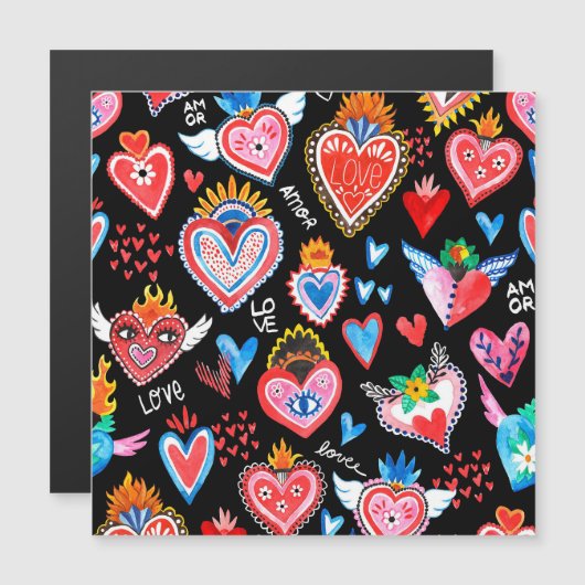 Corazones mexicanos magnetkarte (Vorne/Hinten)